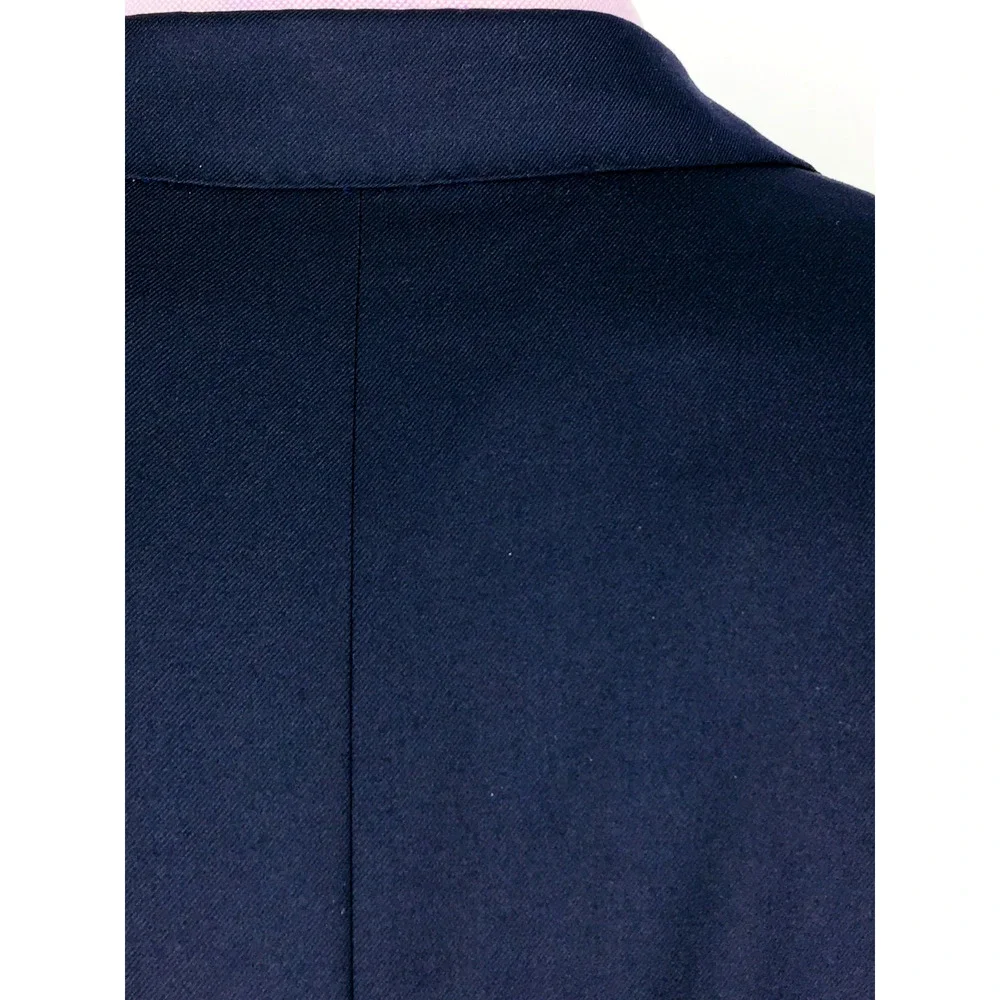 44S Alfred Dunhill Italy Mens Canvassed 3 Bttn Wool Blazer Sport Coat Dark Navy